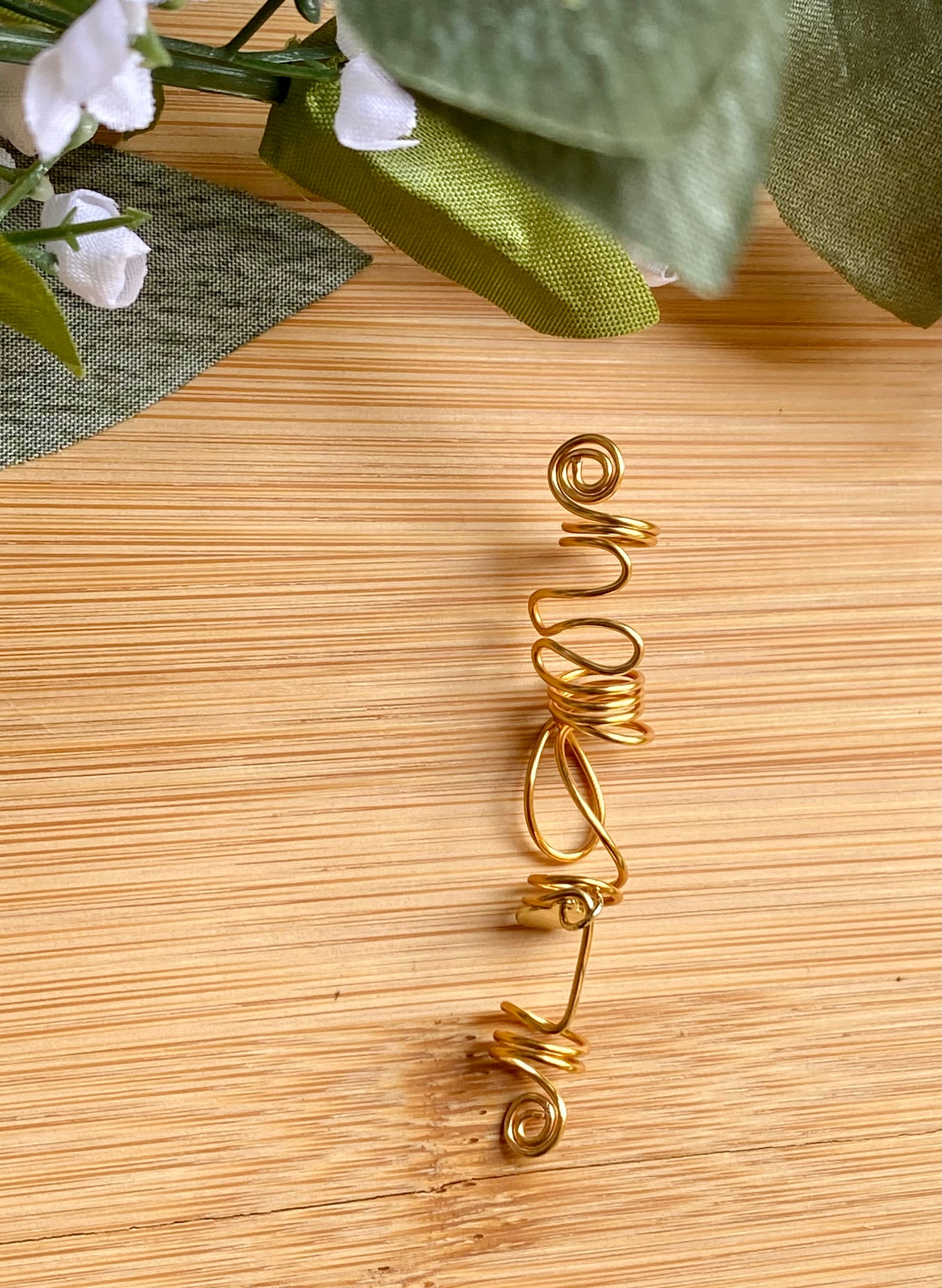 KISMET Artistic Gold Wire-Wrap Loc Jewel