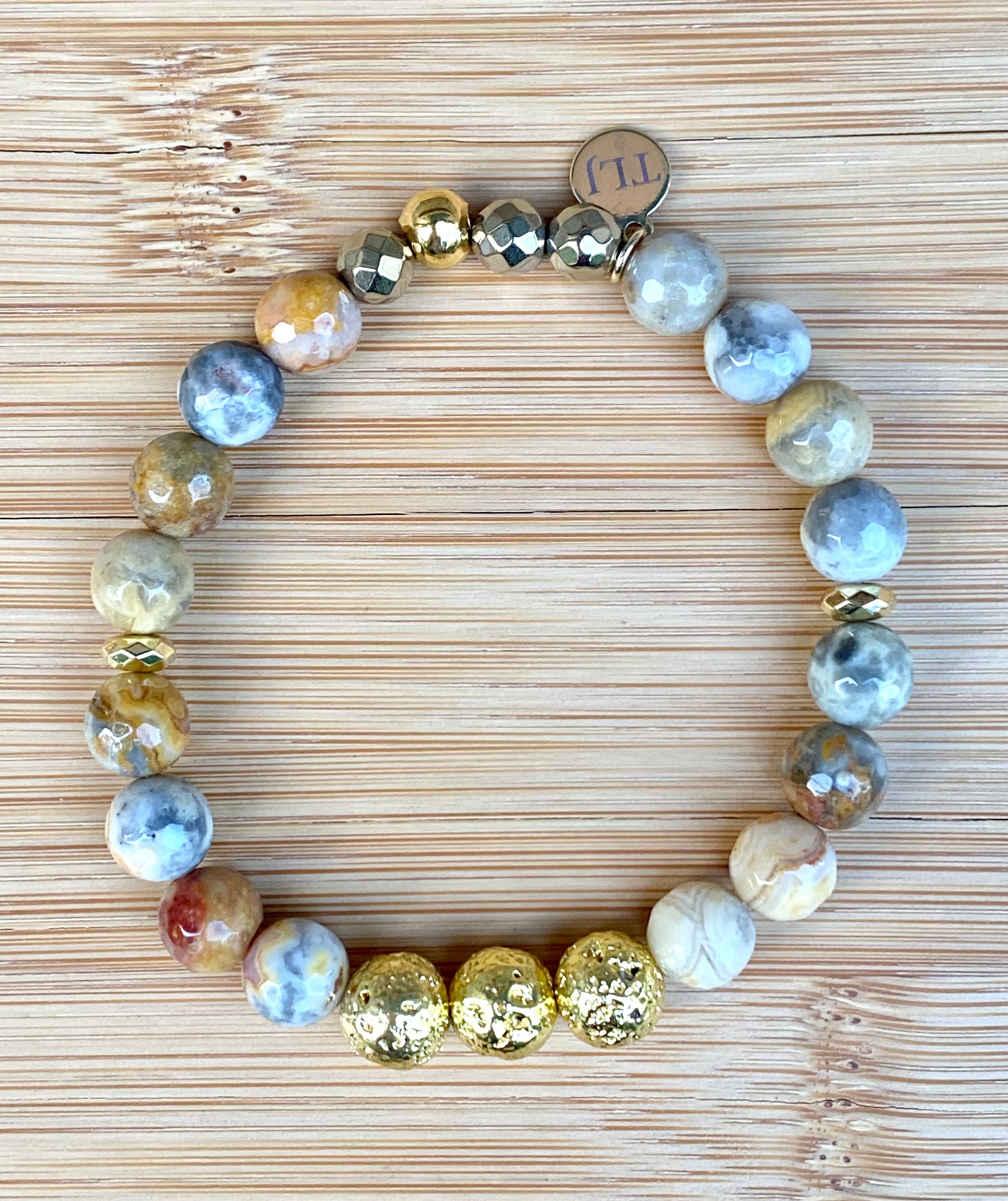 TUSCAN SUN Crazy Lace Agate Stacking Bracelet