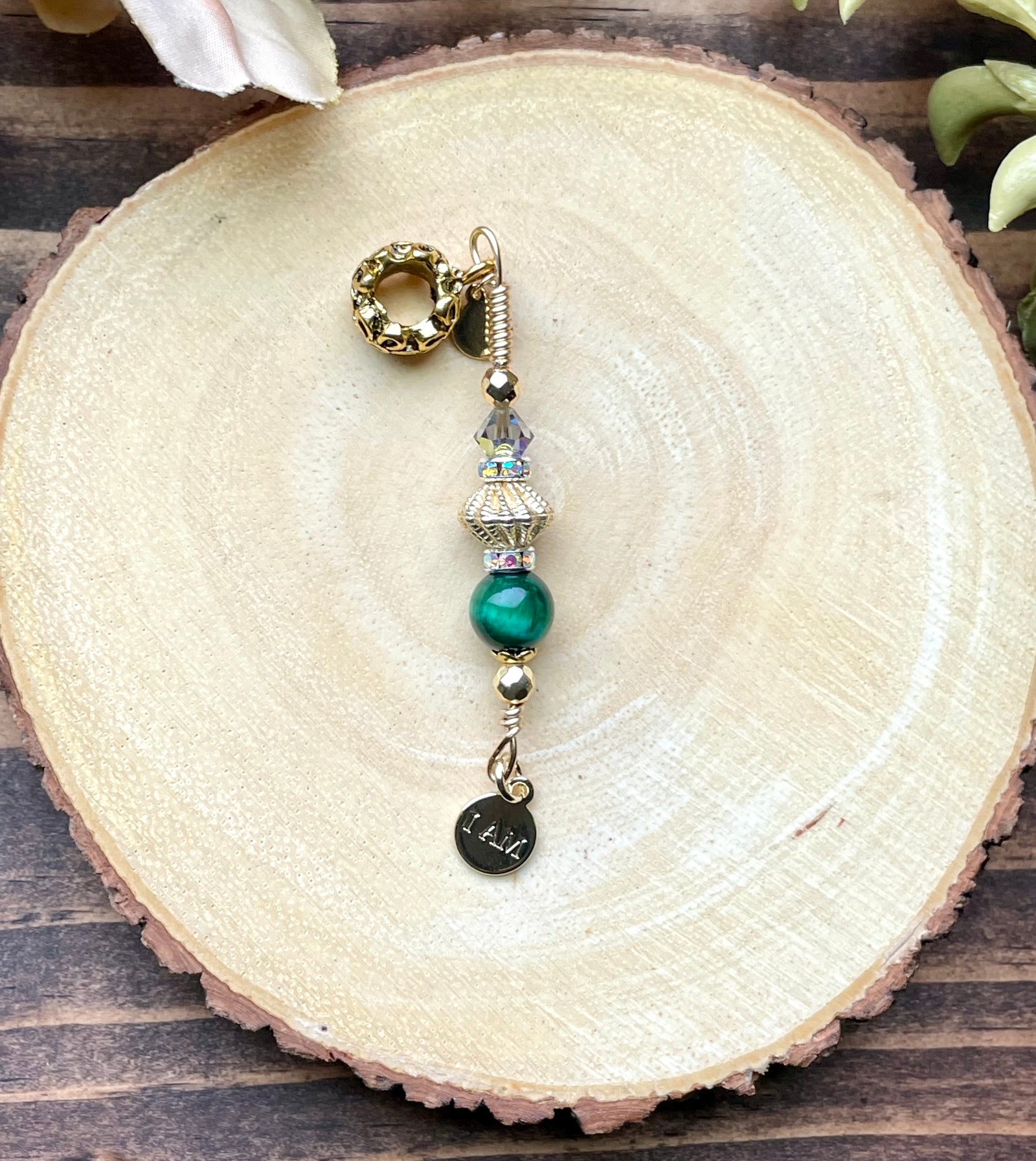 I AM LOC'D EMERALD GREEN Tiger's Eye Loc Jewel