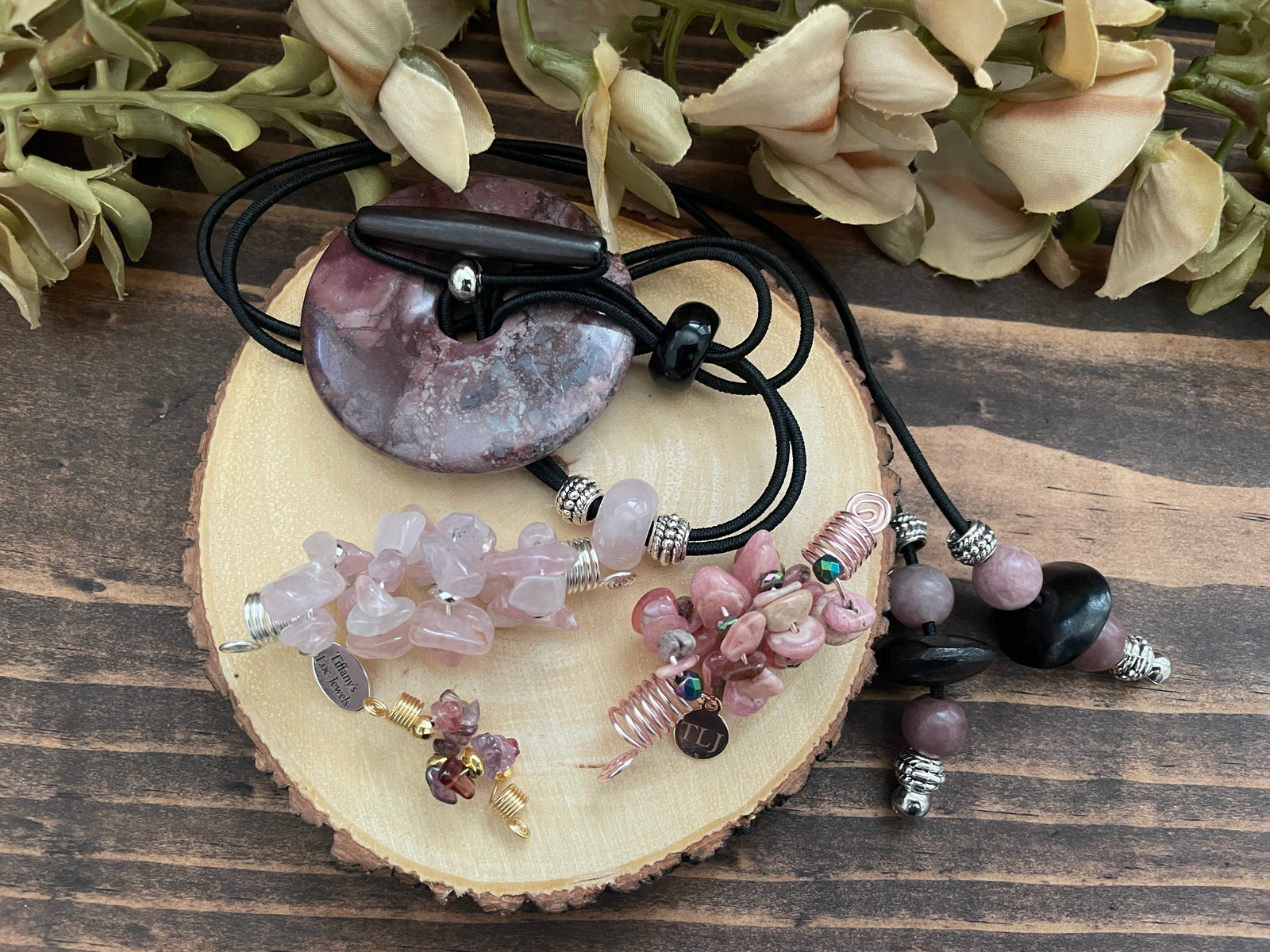 BRIER ROSE PINK Tourmaline Loc Lasso & Jewel SET