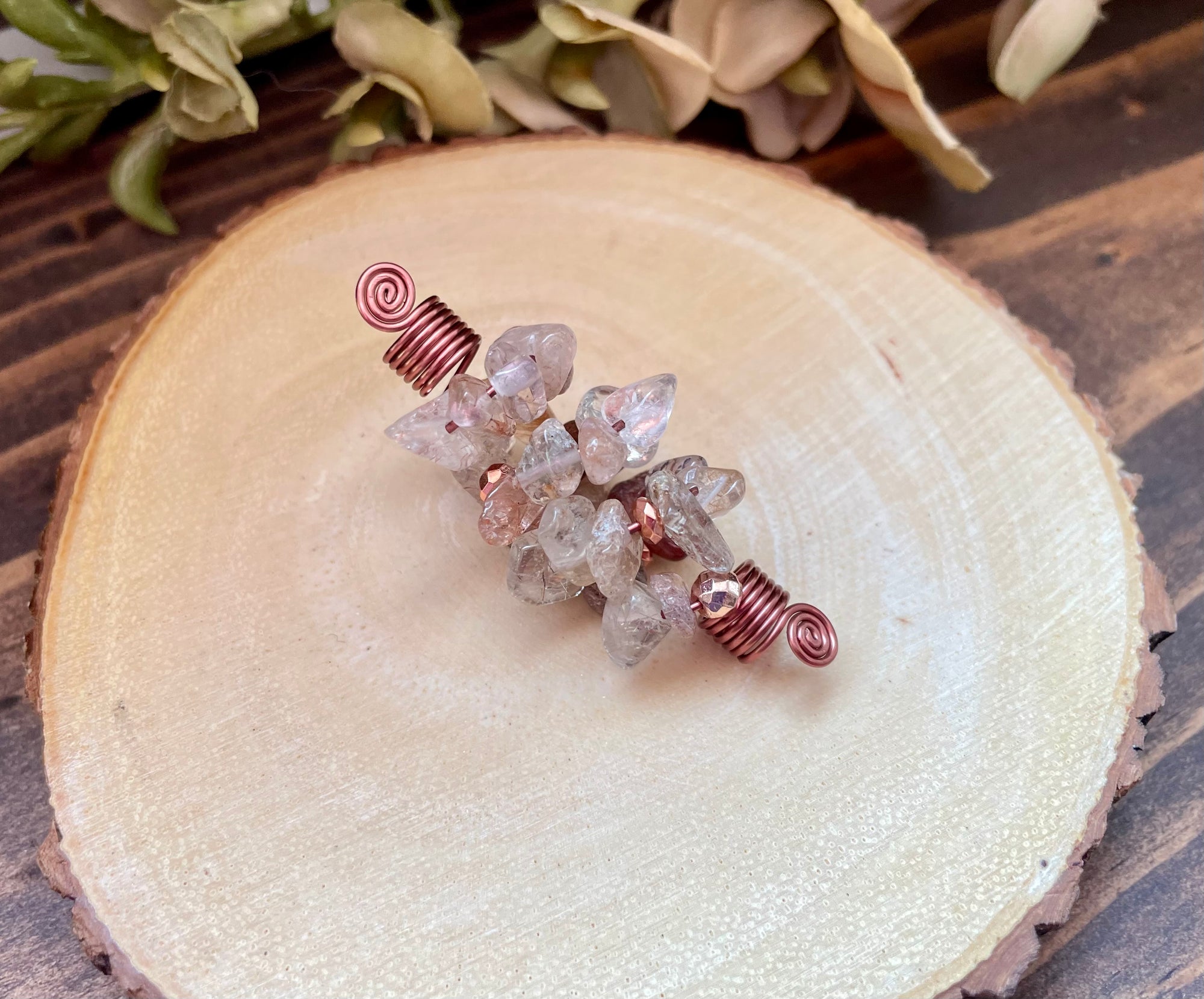 CINNAMON RED BRONZE RUTILATED QUARTZ Chip Loc Jewel