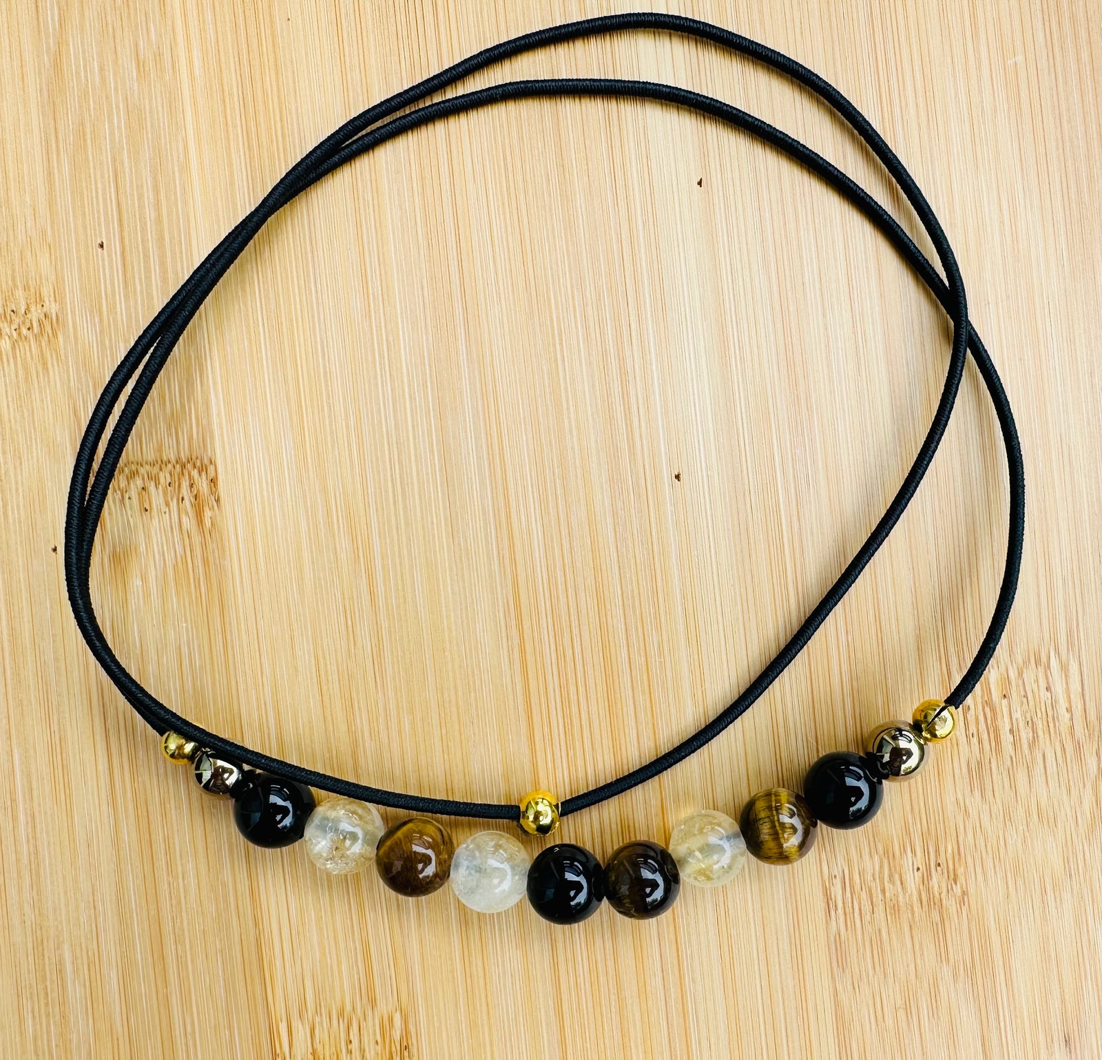 PORTOFINO CITRINE & TIGER'S EYE SEVEN-PIECE COMP HAIRTIE