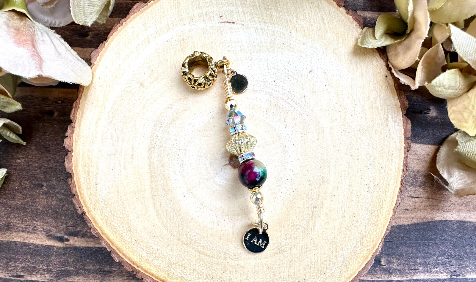 I AM LOC'D WATERMELON TIGER'S EYE Loc Jewel