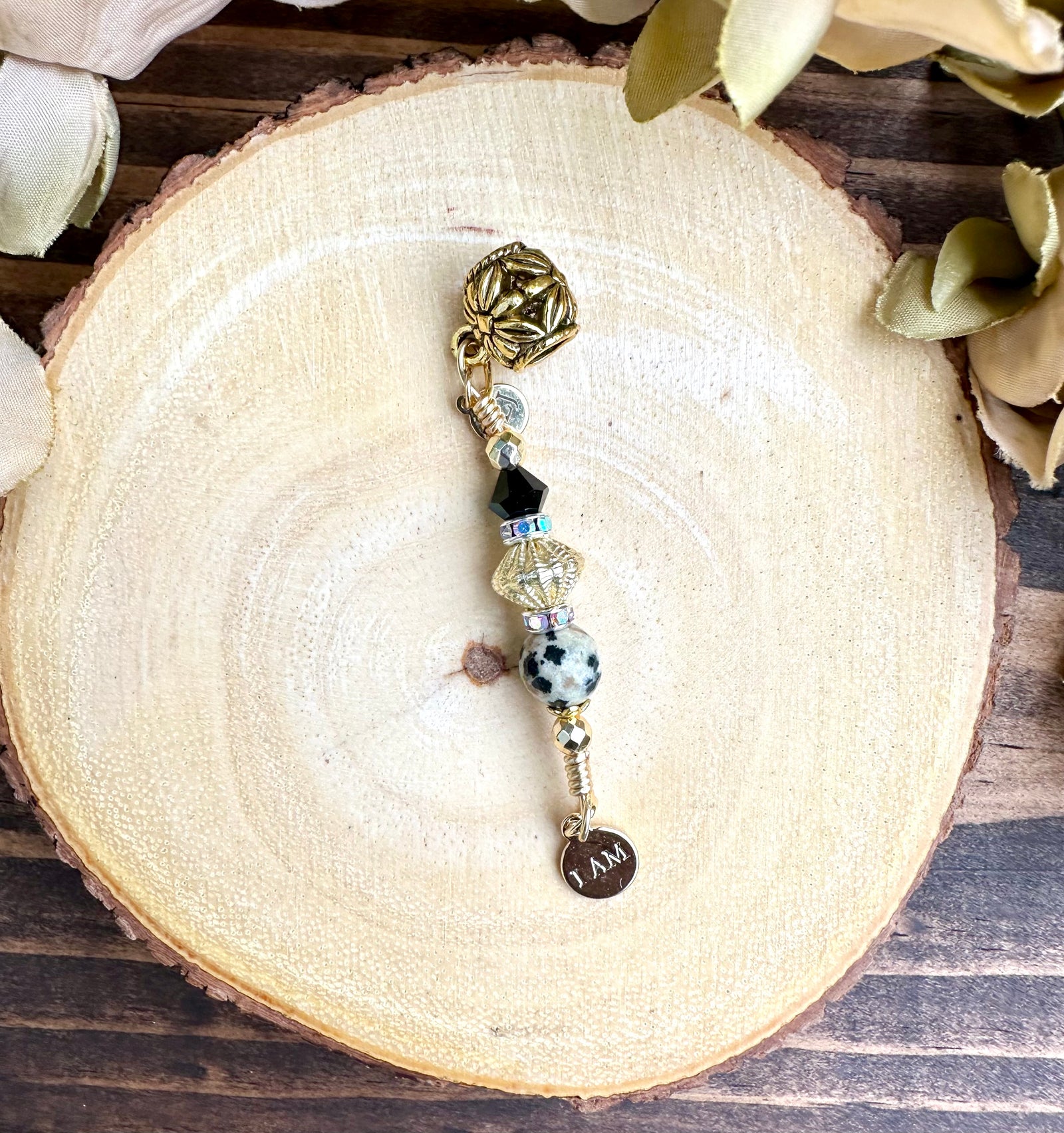 I AM LOC'D DALMATIAN JASPER Loc Jewel