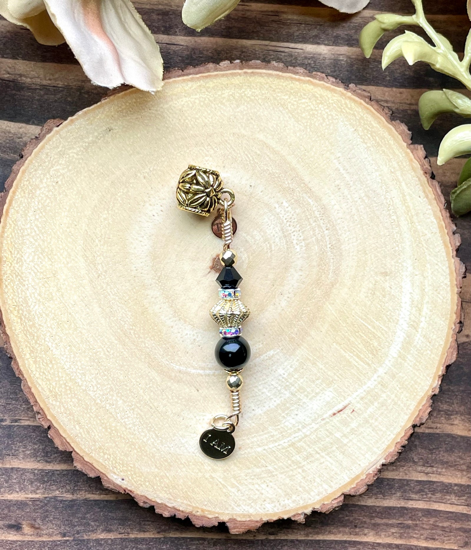 I AM LOC'D BLACK SARDONYX Loc Jewel