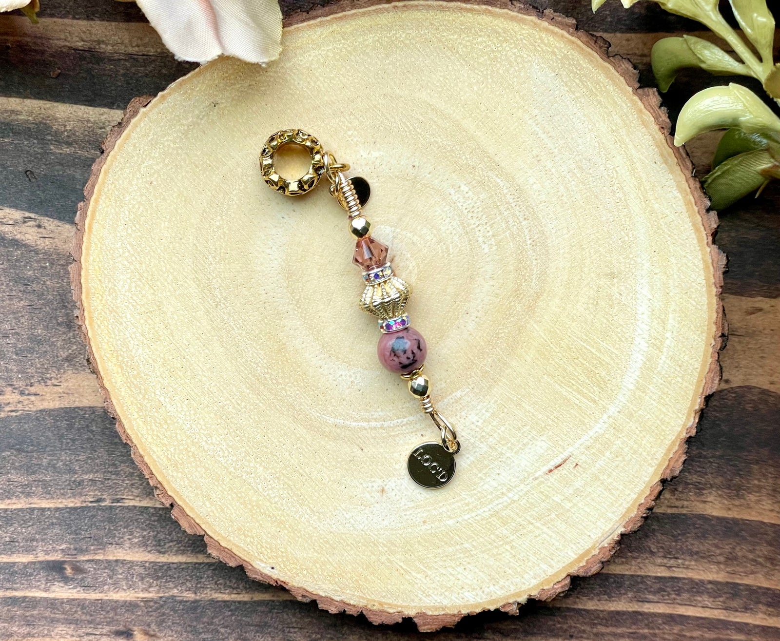 I AM LOC'D RHODONITE Loc Jewel