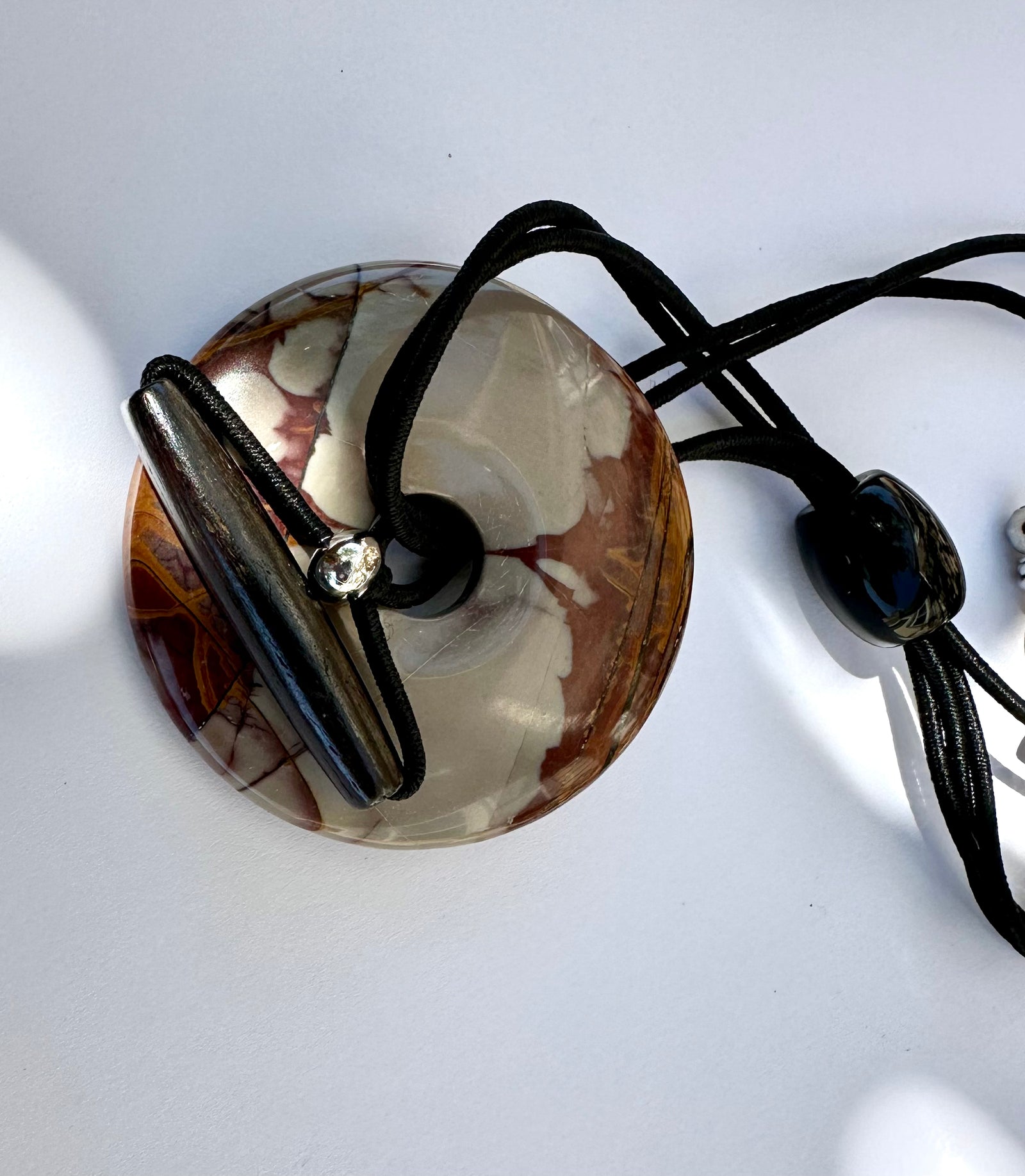 CURRANT ASH GREY Noreena Jasper & Matte Mixed Calcite Loc Lasso