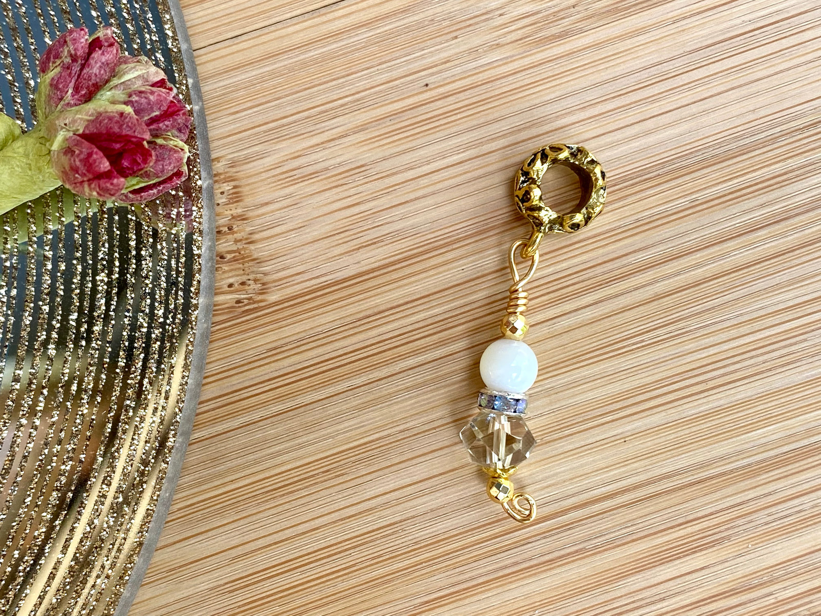SATIN GLAM Mother of Pearl & Yellow Quartz Loc Jewel