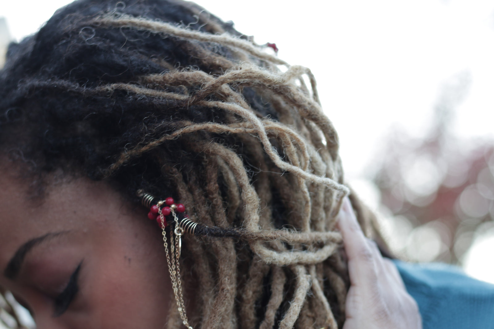 RED VELVET CORAL & GOLD Loc Jewel - TIFFANY'S LOC JEWELS