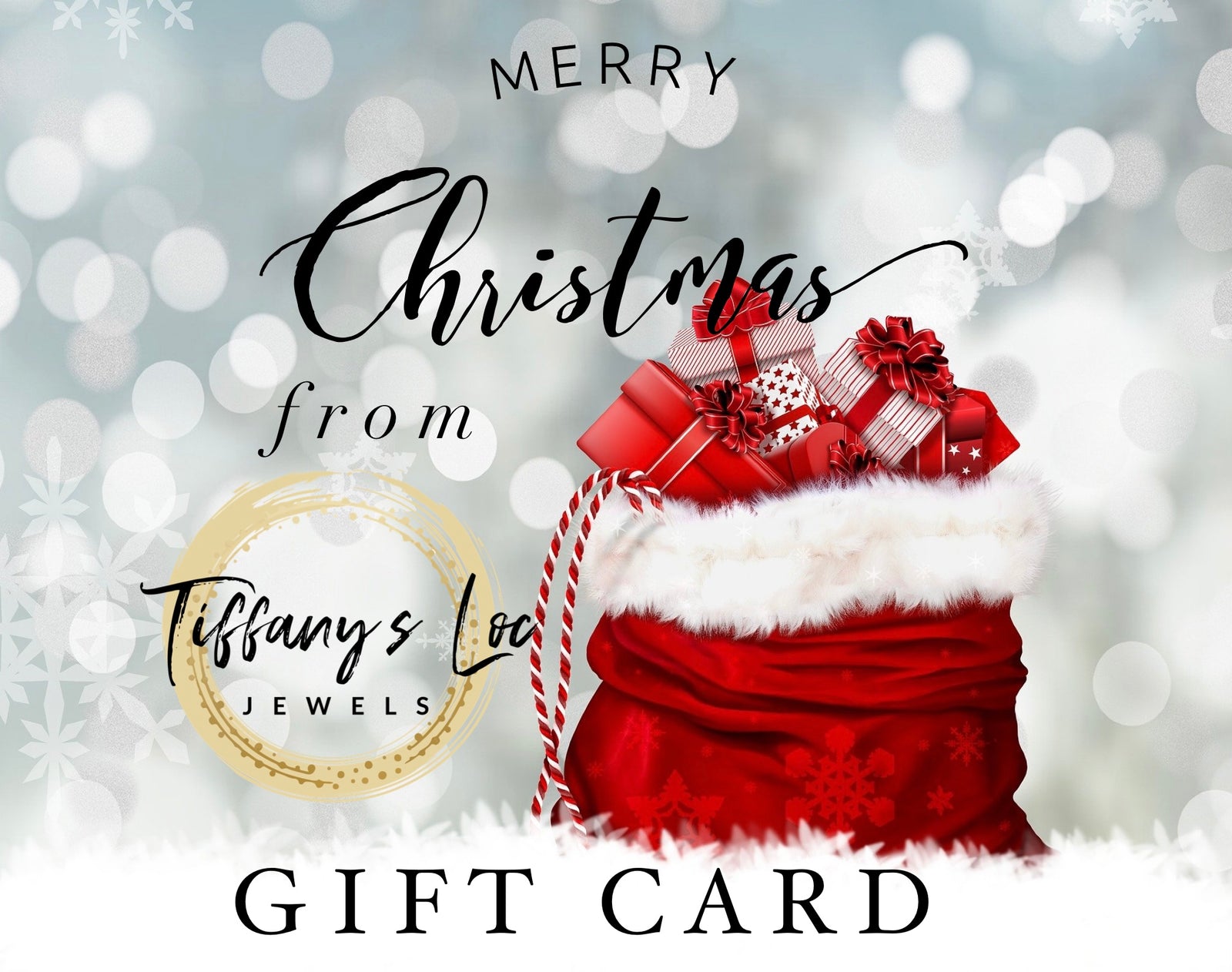 TIFFANY'S LOC JEWELS CHRISTMAS GIFT CARD