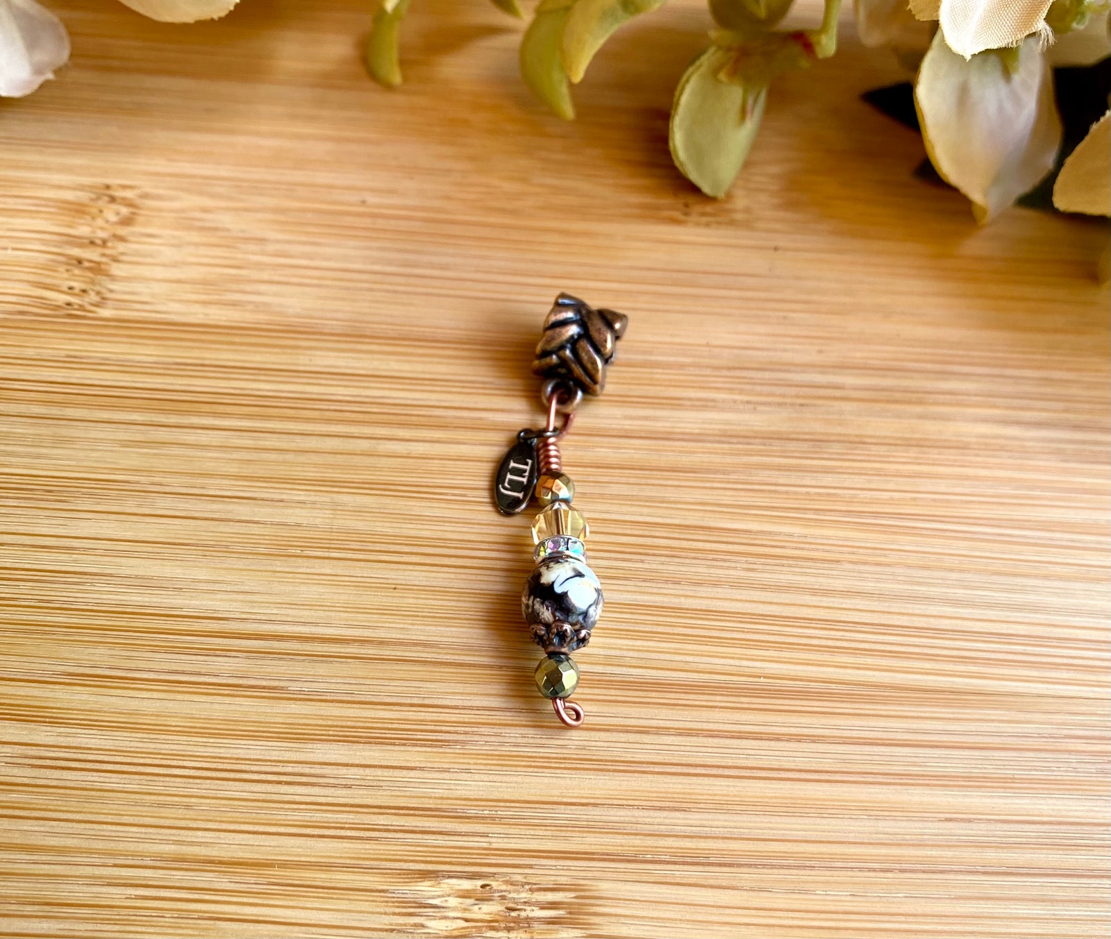 GETAWAY Ice Dark Brown Fire Agate Loc Jewel