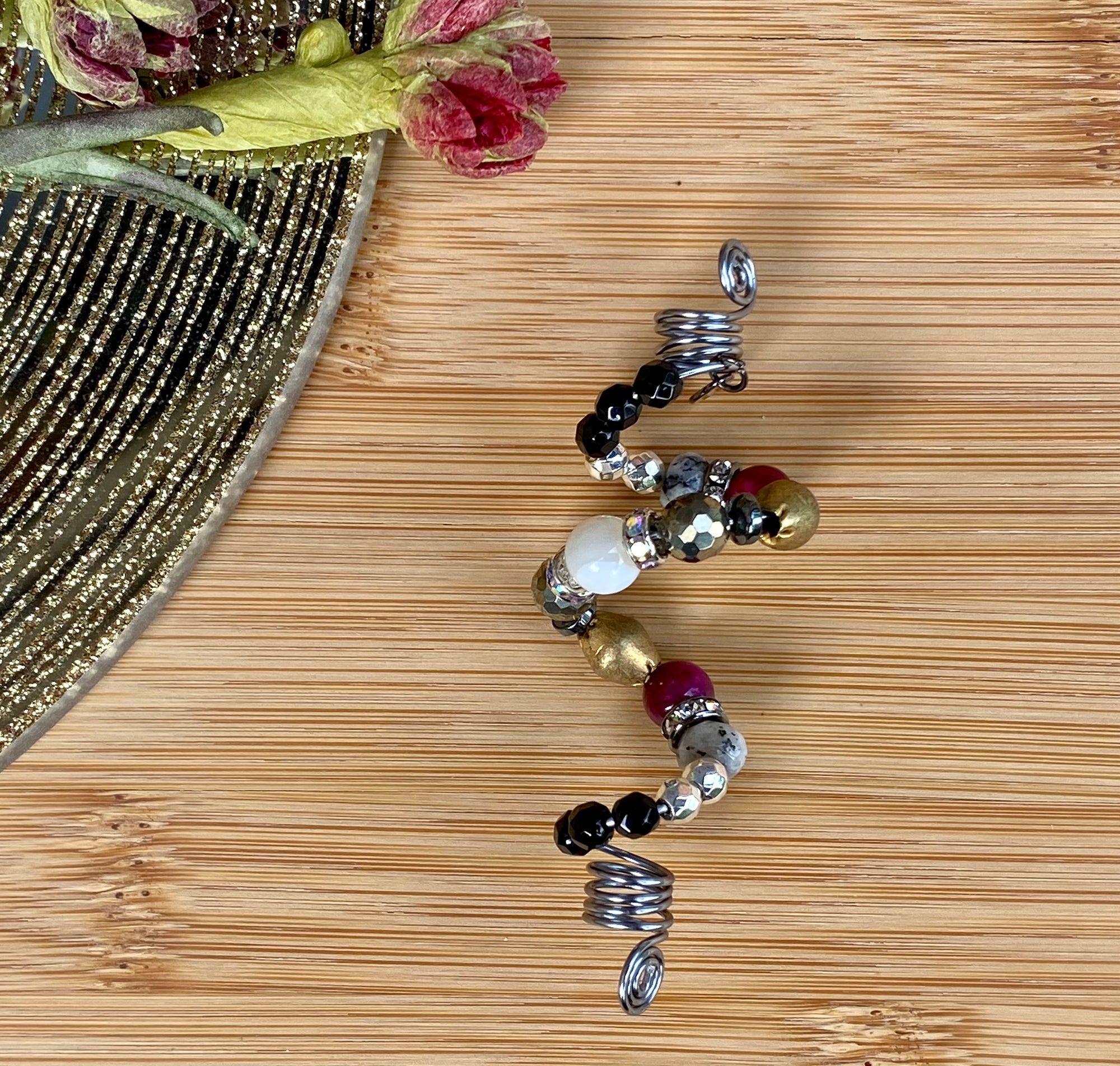 RUNAWAY BRIDE Mother of Pearl & Tiger's Eye Loc Jewel