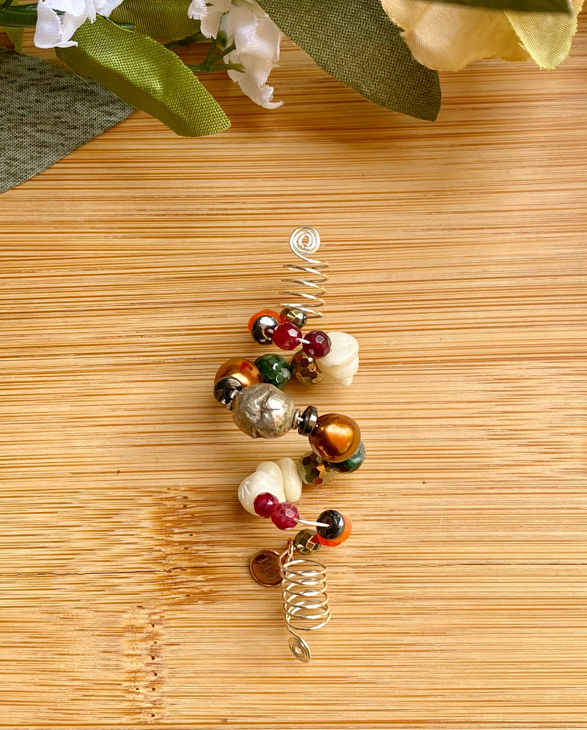 RUSTIC ROMANCE Fossil Coral Copper Pearl Loc Jewel