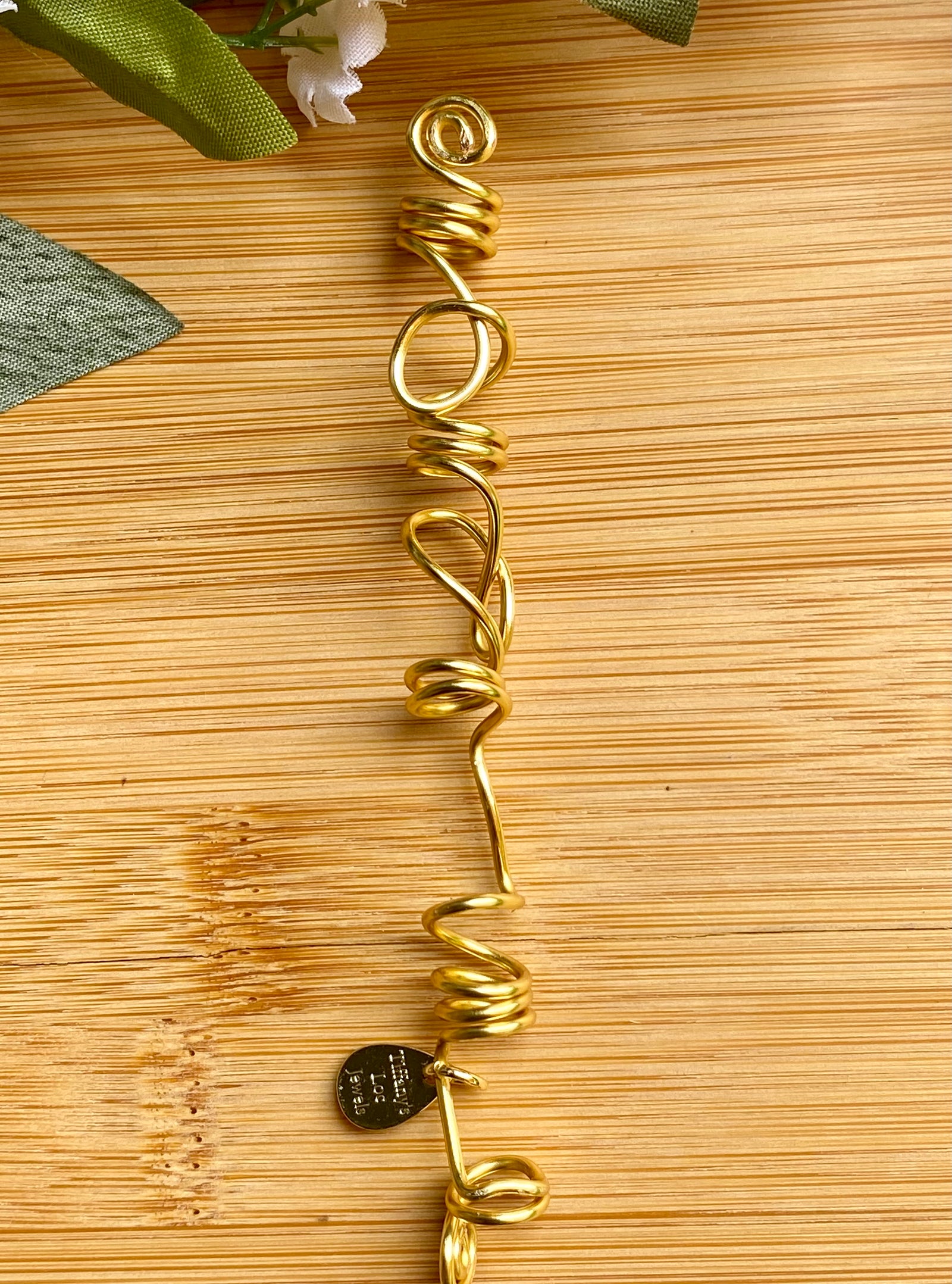 SCENIC ROUTE Artistic Gold Wire-Wrap Slim-Thick Loc Jewel