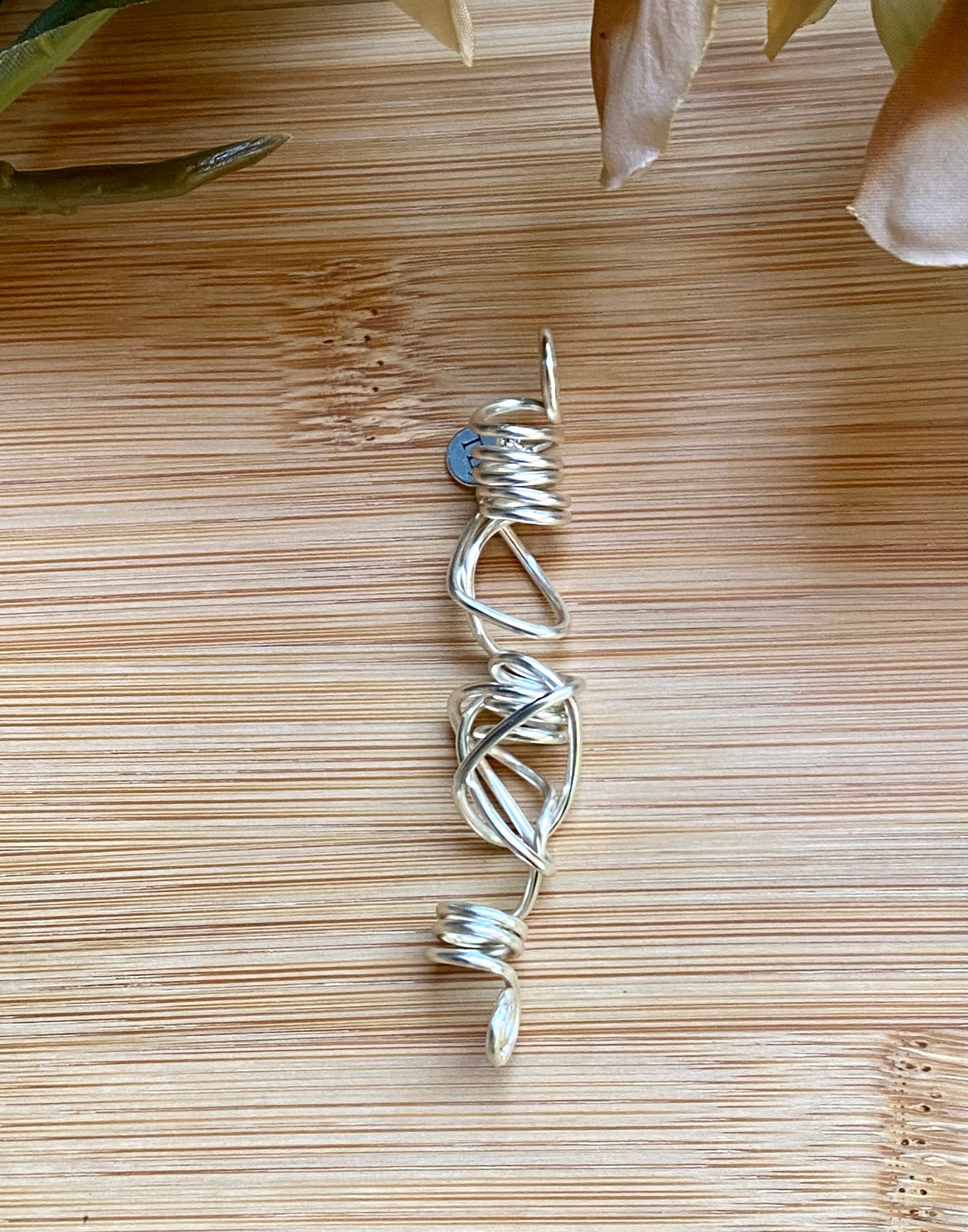 INTERTWINED Artistic SILVER Wire-Wrap Slim-Thick Loc Jewel