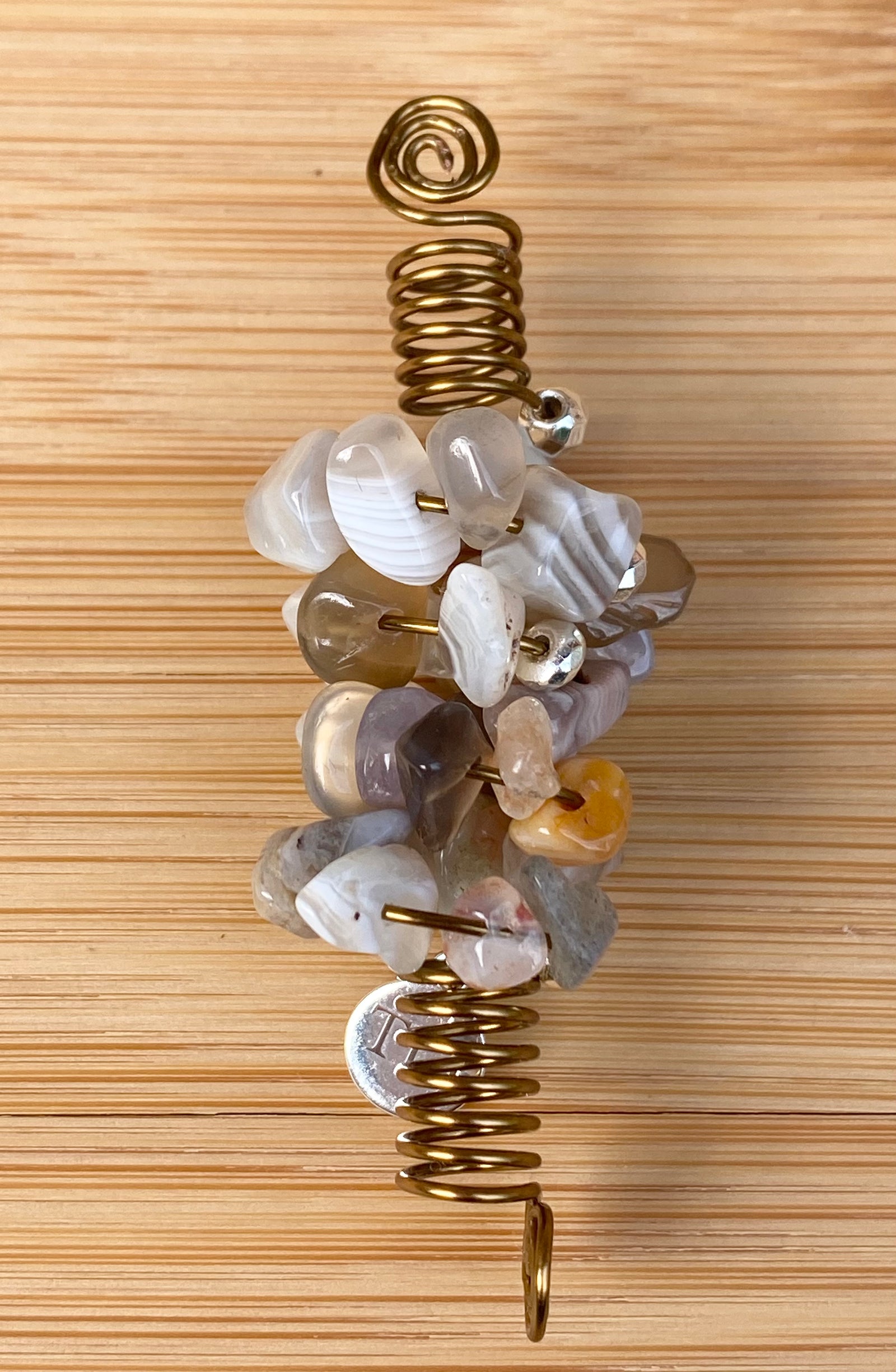 RUTABAGA GRAY BOTSWANA AGATE Chip Loc Jewel