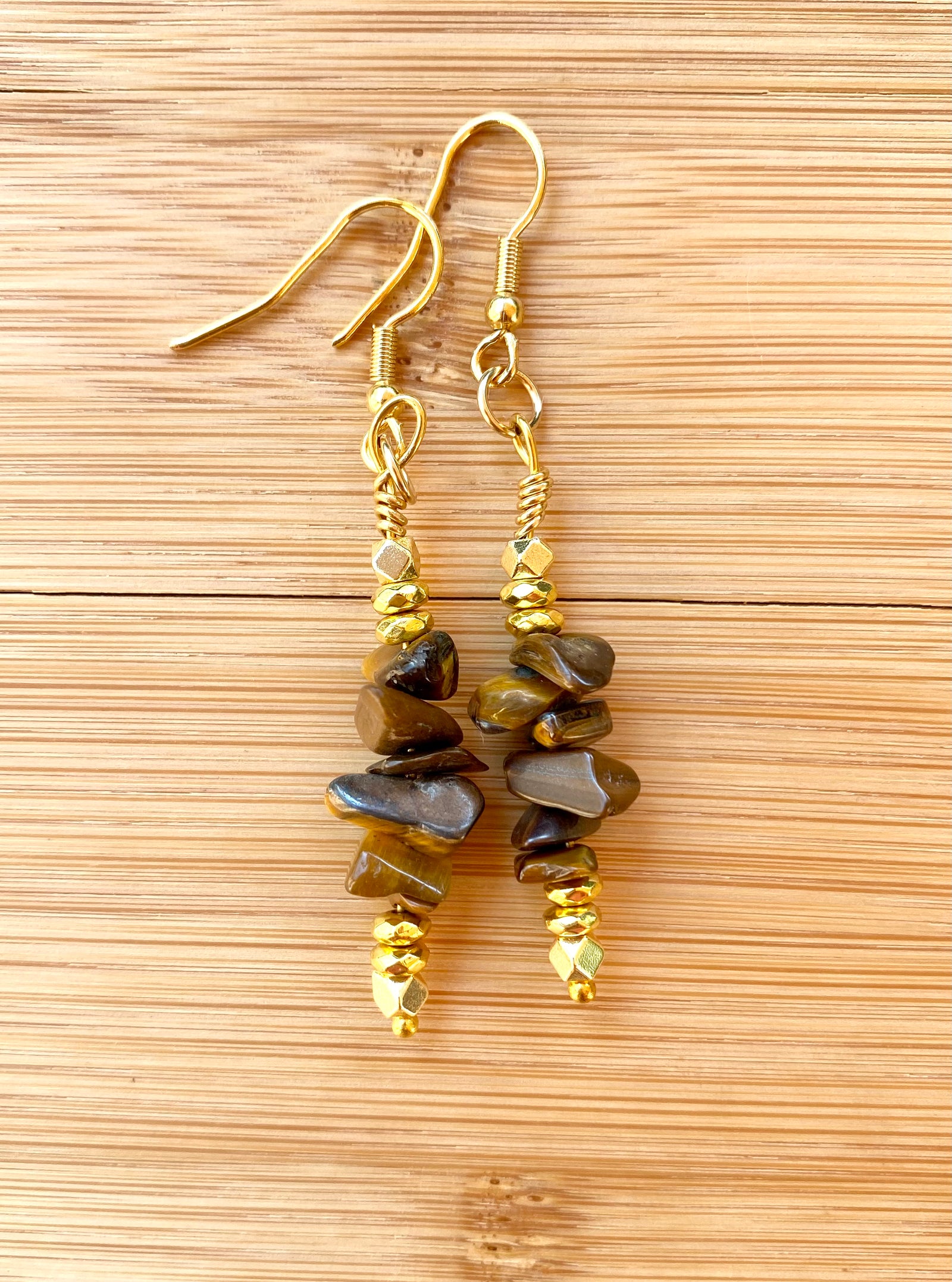 RAW UMBER Tiger's Eye Chip Earrings