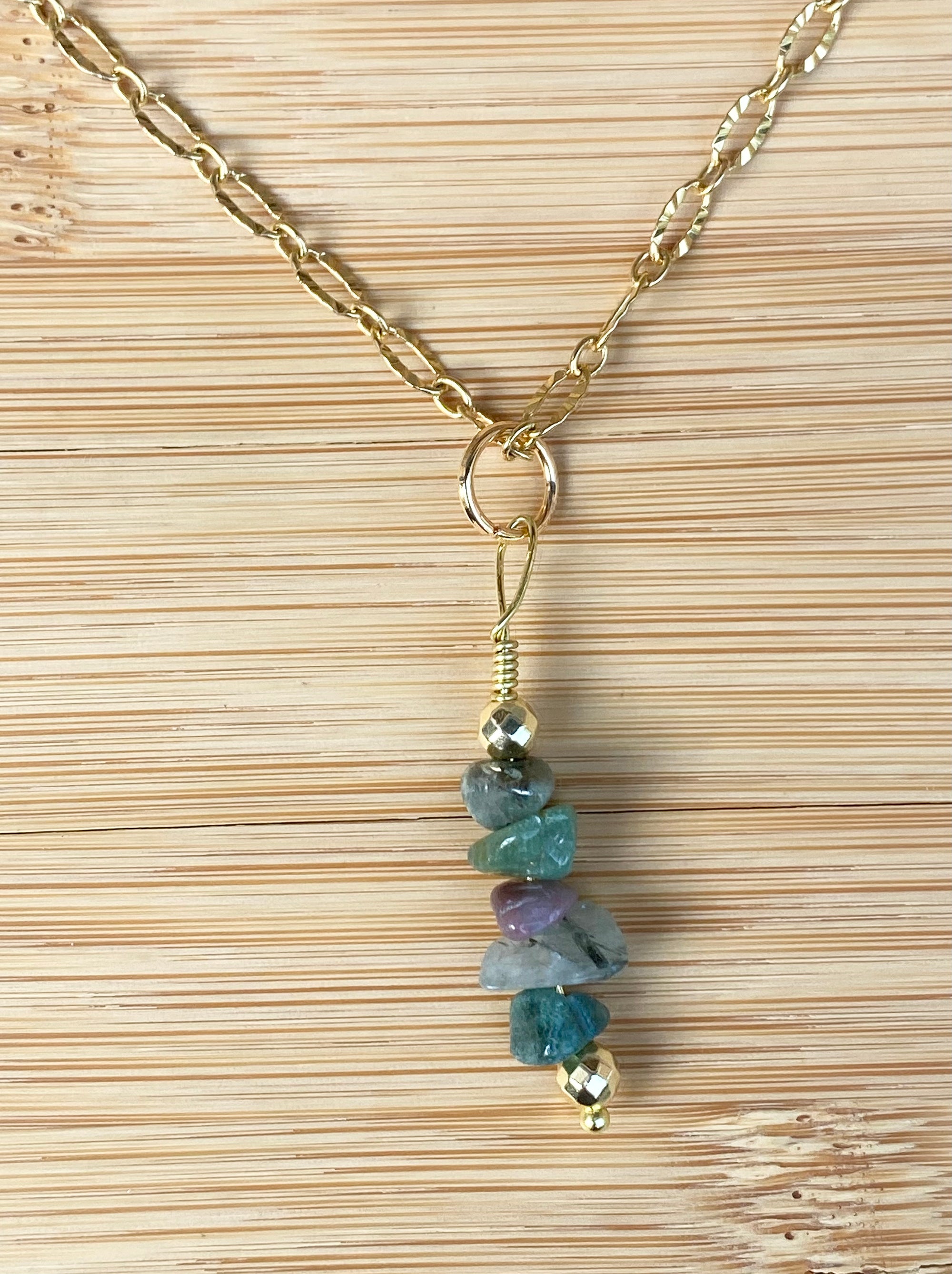 SAP MOSS GREEN Indian Agate Necklace