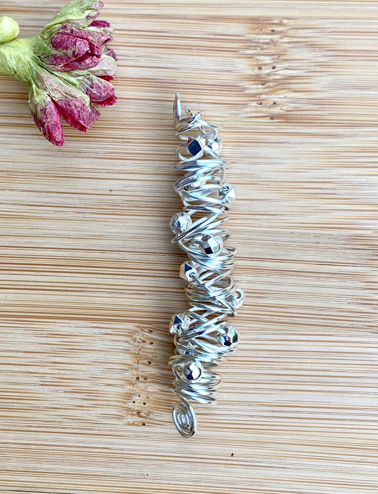 LIMITED EDITION Artistic SILVER Hematite Wire-Wrap Loc Jewel