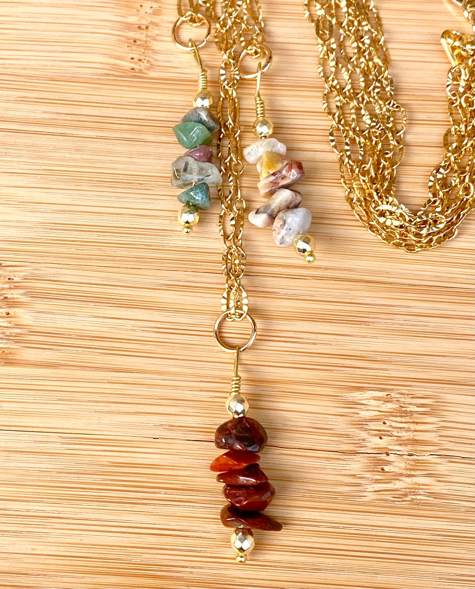 GEMSTONE CHIP Pendant Necklace
