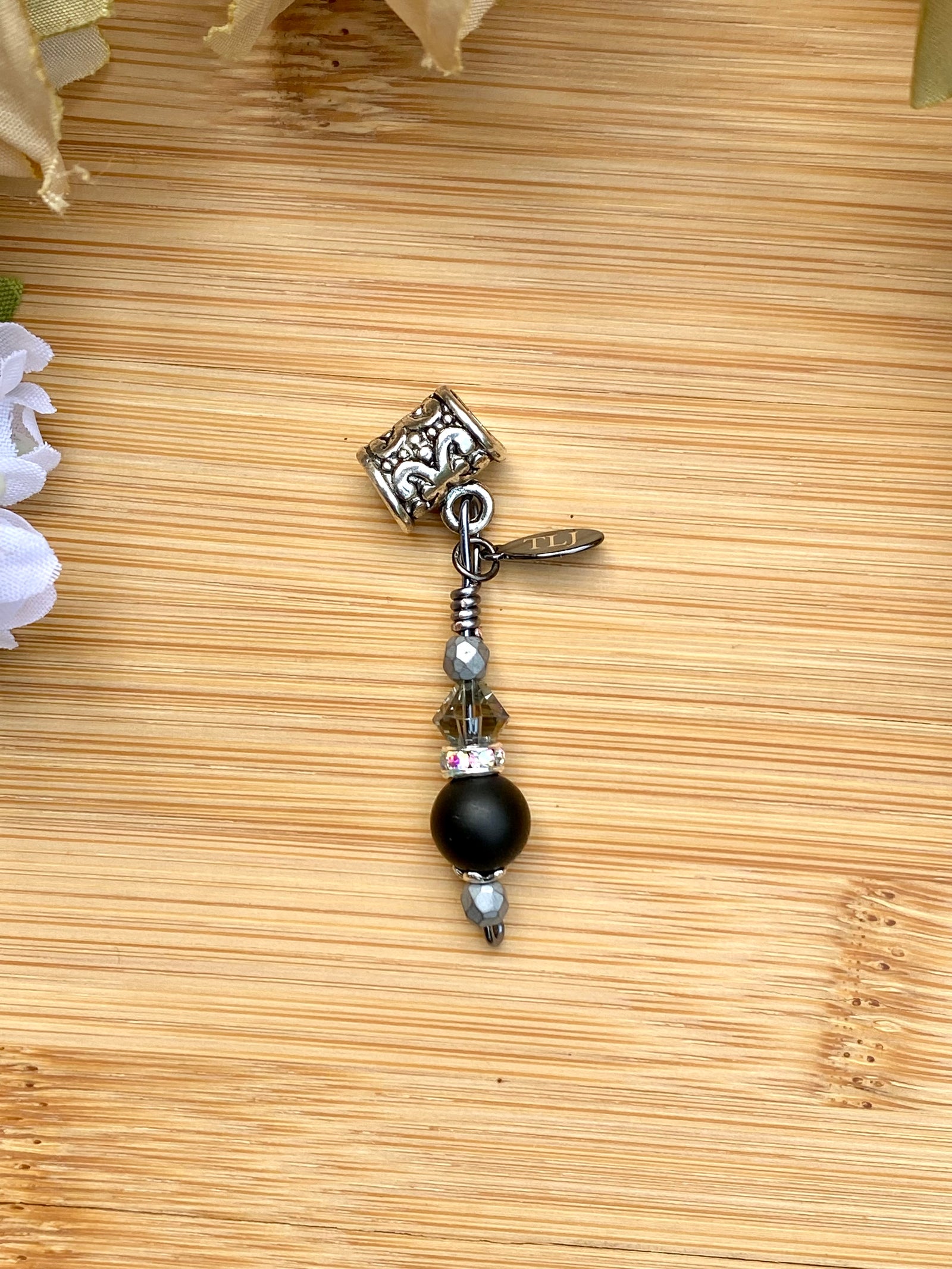 NIGHT SKY Matte Black Onyx Loc Jewel