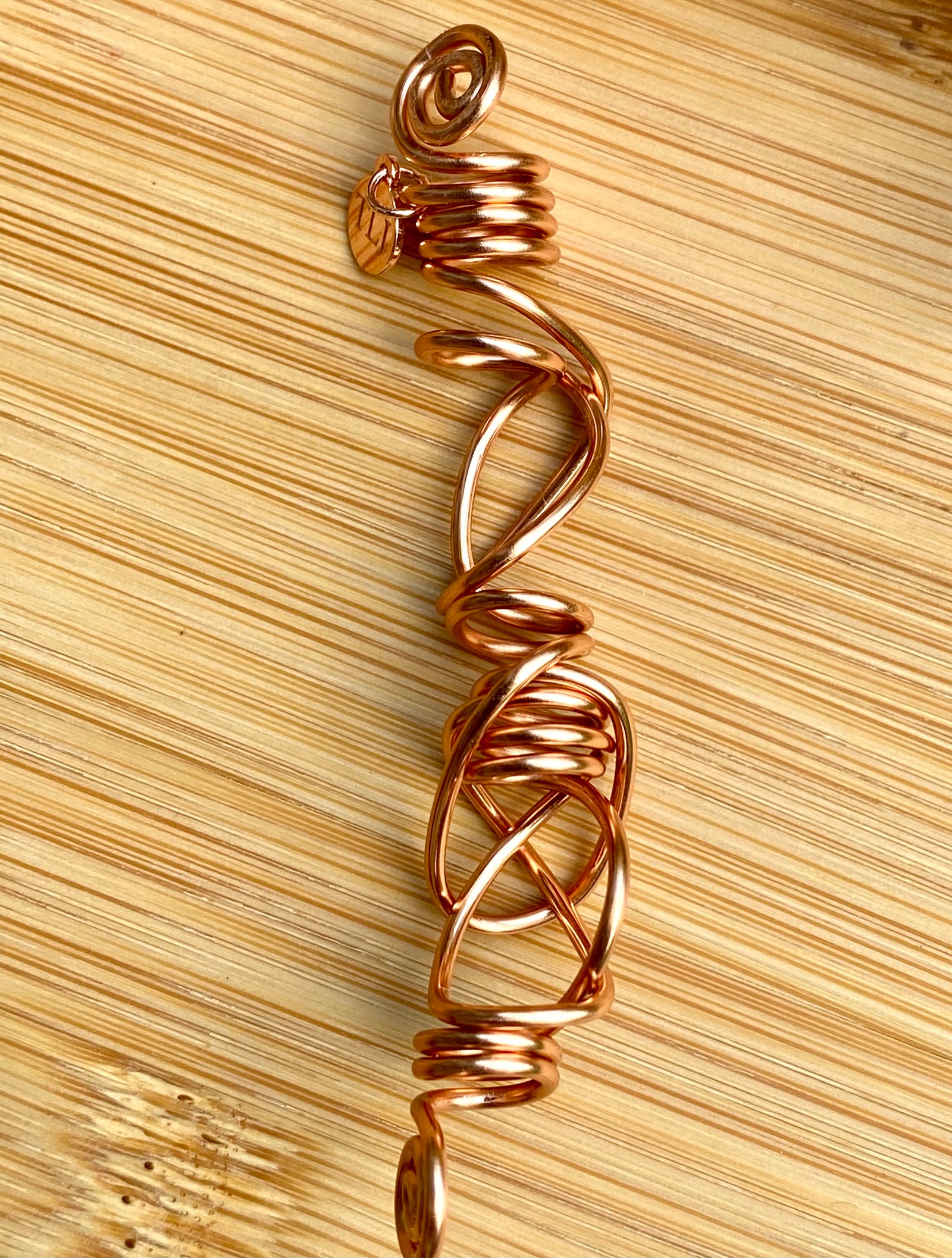 INTERTWINED Artistic Copper Wire-Wrap Slim-Thick Loc Jewel