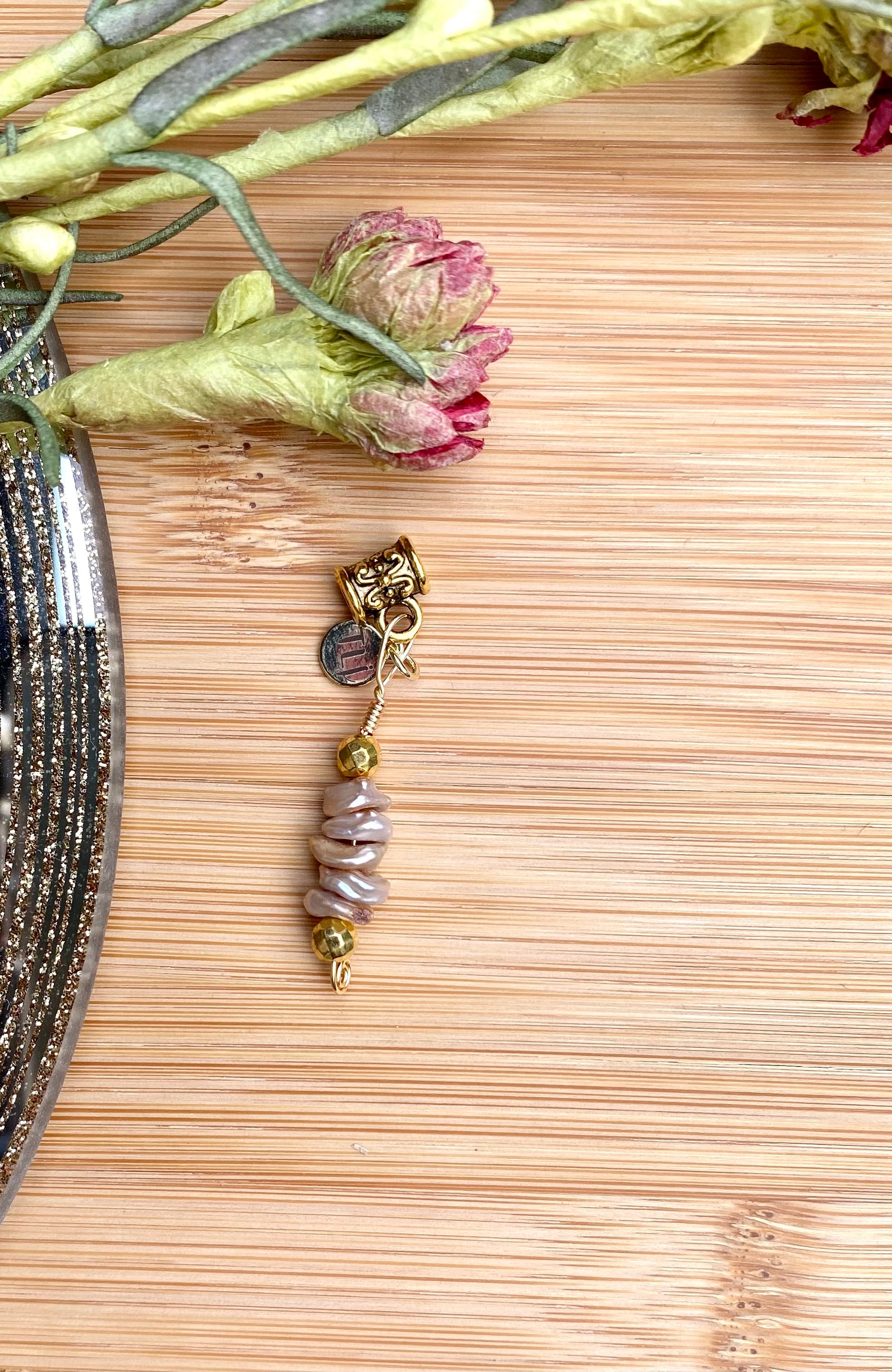 HEIRLOOM Seaweed Champagne Keshi Pearl SISTERLOCK Jewel