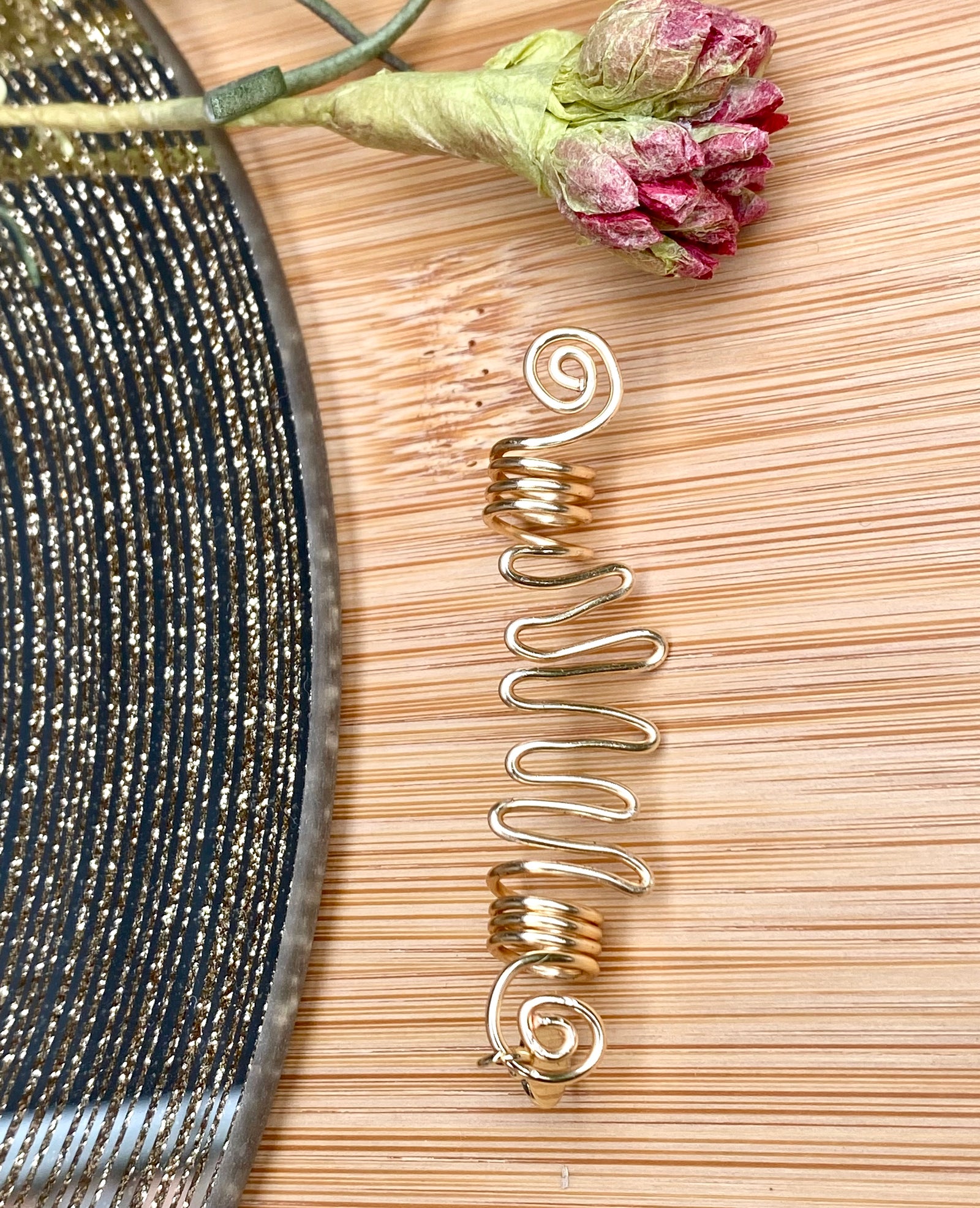 UNTAPPED Curved Artistic Gold Semi-Slim Thick Loc Jewel