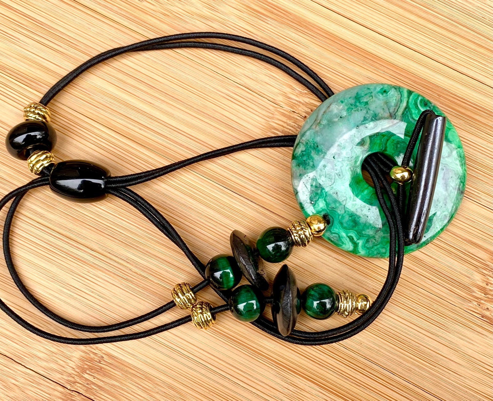 PALACE GREEN Crazy Lace Agate & Green Tiger's Eye Loc Lasso