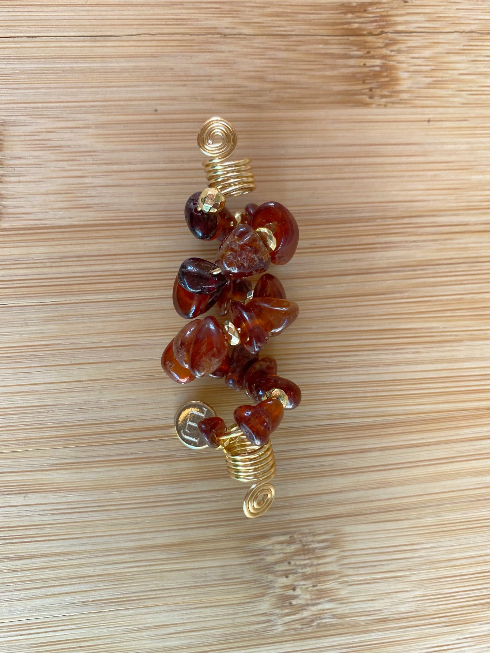 TERRACOTTA HONEY ORANGE GARNET Chip Loc Jewel
