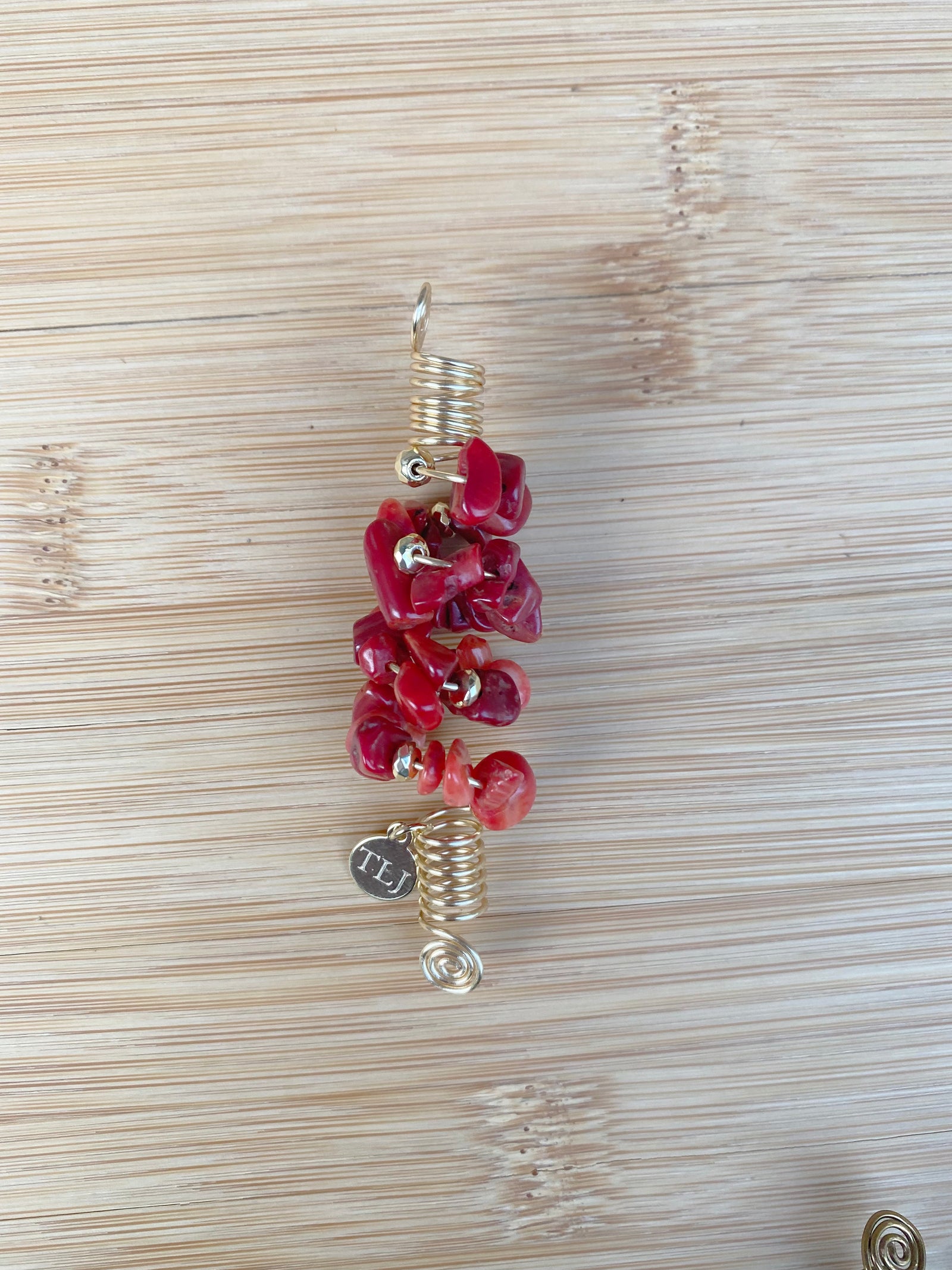 CADMIUM RED CORAL Chip Loc Jewel