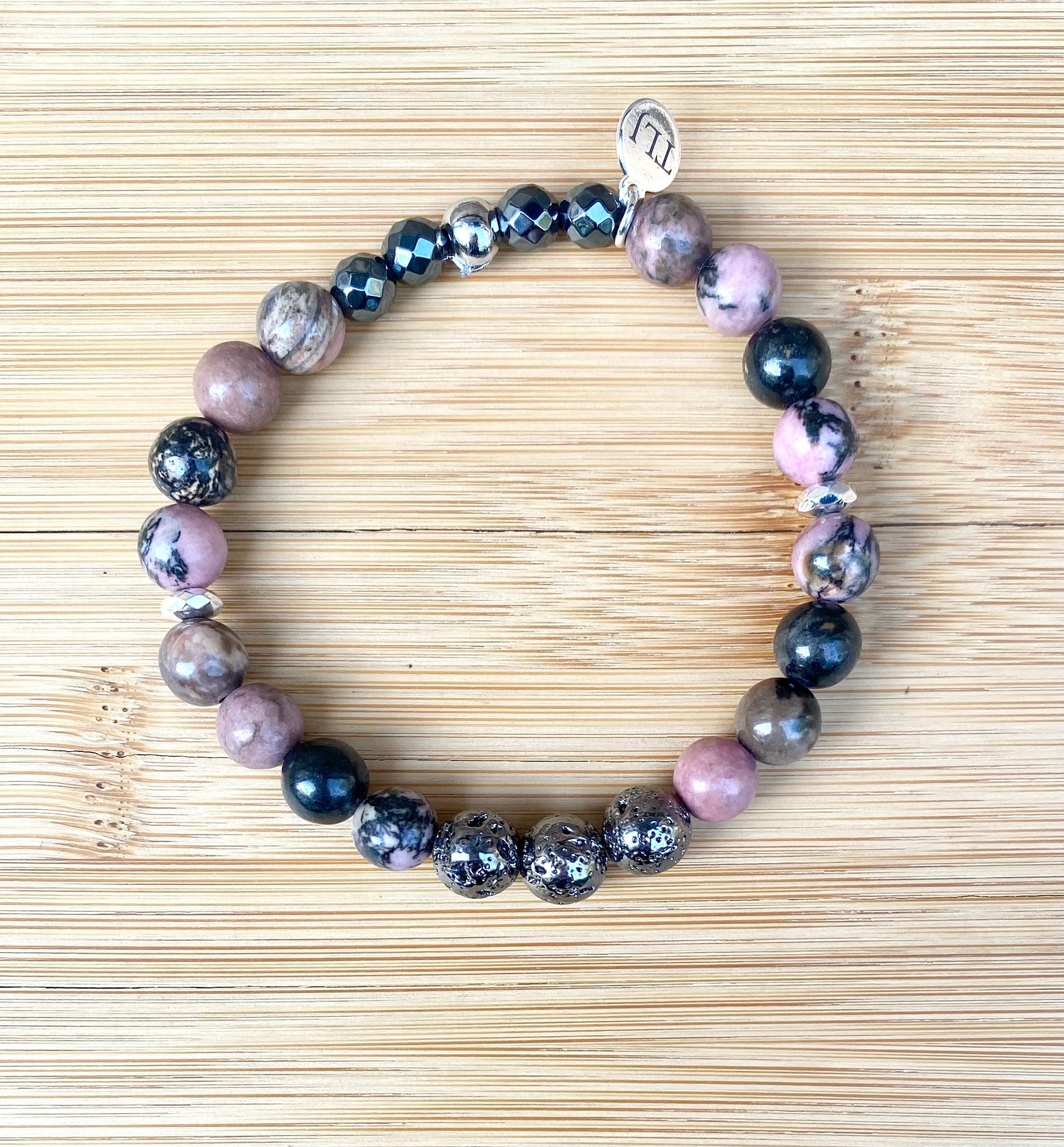 THULIAN PINK Rhodonite Stacking Bracelet