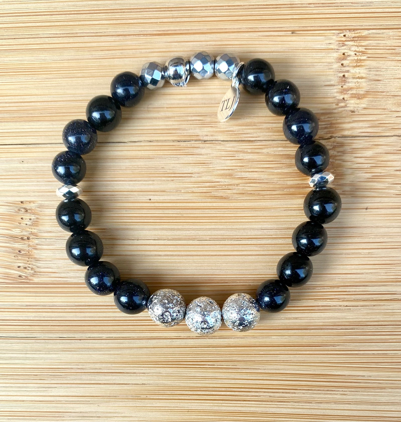 STARRY NIGHT Blue Goldstone Stacking Bracelet