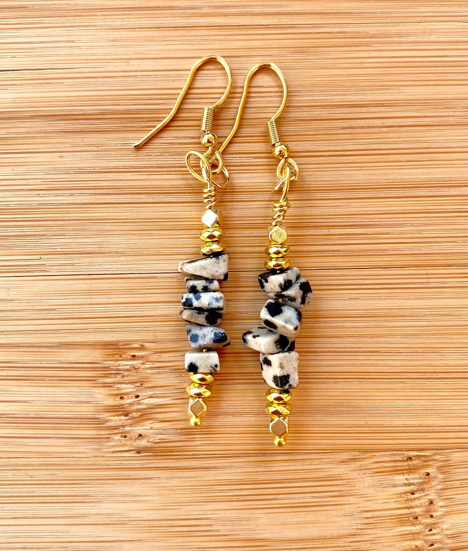 SPECKLED SABLE Dalmatian Jasper Chip Earrings