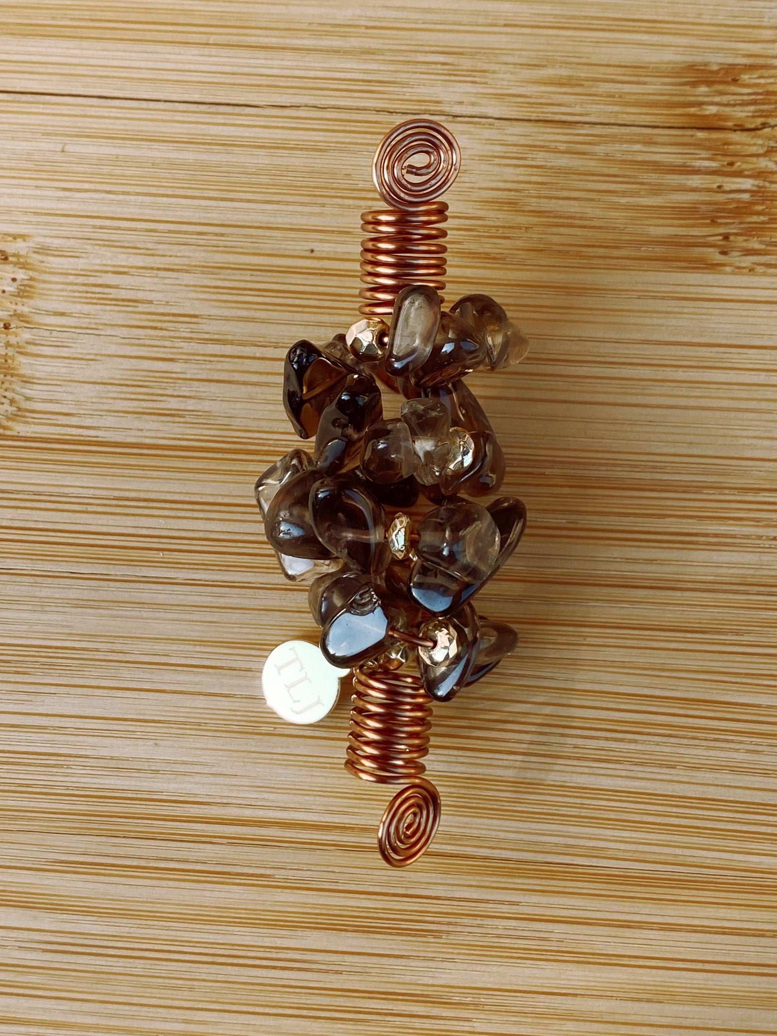 ASH GREY SMOKY QUARTZ Chip Loc Jewel