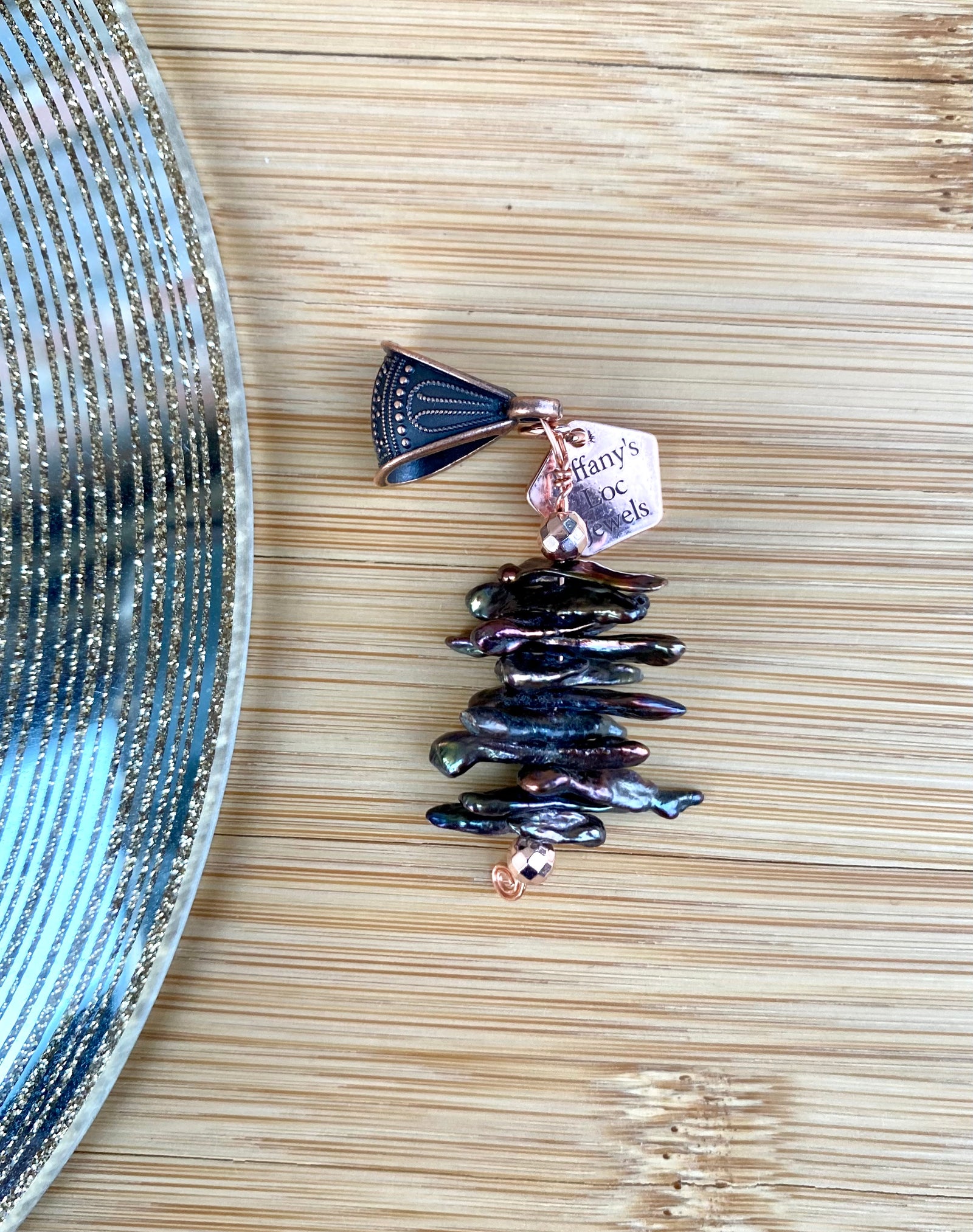 HEIRLOOM Metallic Chocolate Brown Keshi Pearl Loc Jewel