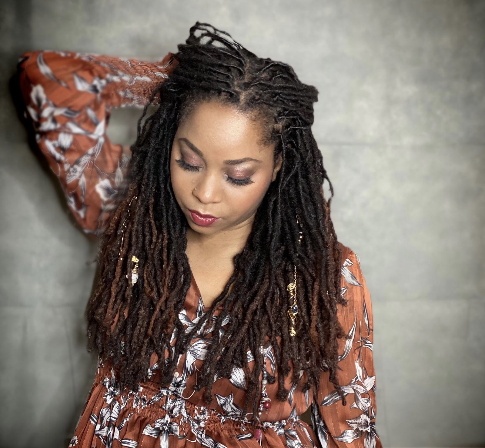 HEIRLOOM Seaweed Champagne Keshi Pearl Loc Jewel