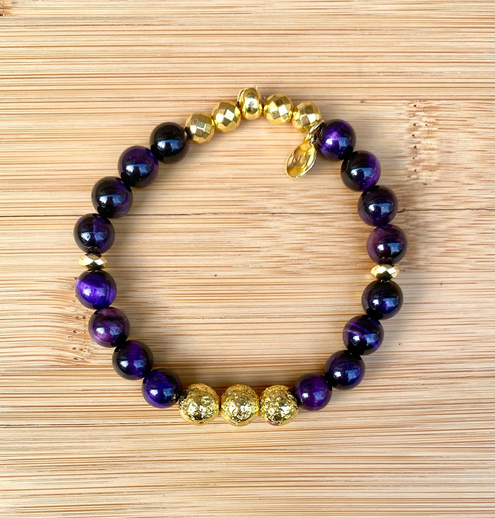 IZMIR PURPLE Tiger's Eye Stacking Bracelet